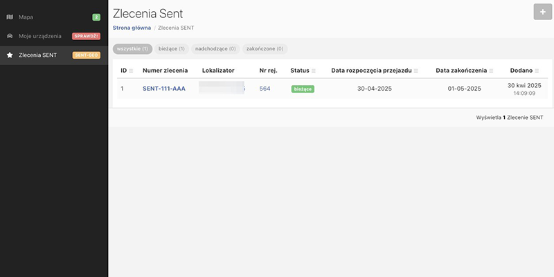 dodane zlecenie sent multigps