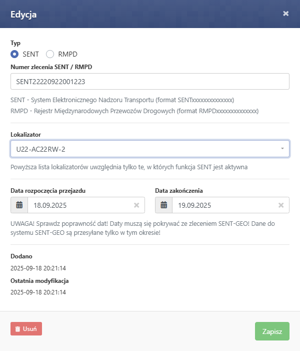 prawidłowe wypelnienie formularza sent-geo multigps